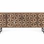 Meubles TV - Meuble TV en bois de manguier fait main avec 4 portes, 177 cm - GINER Y COLOMER