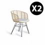 Chaises - Lot de 2 chaises en rotin et métal - GINER Y COLOMER
