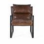 Armchairs - Brown leather and metal armchair - GINER Y COLOMER