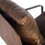 Armchairs - Brown leather and metal armchair - GINER Y COLOMER