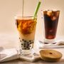 Glass - BUBBLE TEA BEE box with lid and green straw - LA ROCHÈRE
