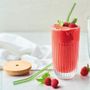 Glass - OUESSANT smoothie glass box with green glass straw and brush - LA ROCHÈRE