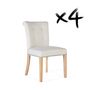 Chairs - Set of 4 beige fabric and wood chairs - GINER Y COLOMER