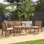 Lawn sofas - 4-seater garden furniture set, 4 pieces, colonial style, rattan-look wood - AOSOM BUSINESS
