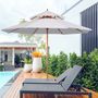 Sunshades - Straight poplar wood parasol with 2 roofs - AOSOM BUSINESS