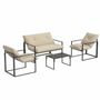 Lawn sofas   - 4-seater 4-piece yachting-style garden furniture set - AOSOM BUSINESS