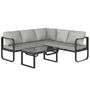 Lawn sofas - 5-seater 3-piece adjustable garden furniture set with seat cushions and backrest in grey and black - AOSOM BUSINESS
