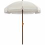 Sunshades - Straight beach umbrella for garden, bohemian style, with fringes, UV40+ cream - AOSOM BUSINESS