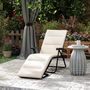 Transats - Bain de soleil pliable inclinable matelas accoudoirs acier polyester - AOSOM BUSINESS