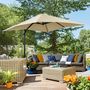 Sunshades - Square tilting offset parasol, dimensions 2.45L x 2.45W x 2.45H m - AOSOM BUSINESS