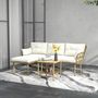 Lawn sofas   - 4-seater corner garden furniture set in exotic style, woven resin - AOSOM BUSINESS