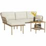 Lawn sofas   - 4-seater corner garden furniture set in exotic style, woven resin - AOSOM BUSINESS