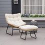 Fauteuils de jardin - Fauteuil de jardin avec repose-pieds 2 coussins inclus - AOSOM BUSINESS