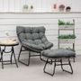 Lawn armchairs - Garden armchair with footrest 2 cushions included - AOSOM BUSINESS