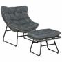 Lawn armchairs - Garden armchair with footrest 2 cushions included - AOSOM BUSINESS