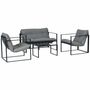 Sunshades - 4-seater 4-piece yachting-style garden furniture set - AOSOM BUSINESS