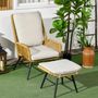 Lawn armchairs - Reclining garden lounge chair with footrest cushions - AOSOM BUSINESS