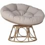 Lawn armchairs - Swivel papasan chair with cushion dia. 100 cm light grey - AOSOM BUSINESS