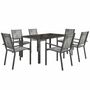 Lawn sofas - 6-seater 7-piece garden furniture set - stackable chairs - mottled black - AOSOM BUSINESS