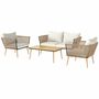 Lawn sofas   - 4-seater garden furniture set, 4 pieces, Scandinavian design, resin - AOSOM BUSINESS