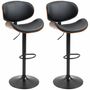 Tabourets - Lot de 2 tabourets de bar design contemporain bois PU - AOSOM BUSINESS