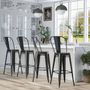 Stools - Set of 4 industrial bar stools - AOSOM BUSINESS