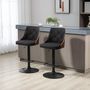 Stools - Set of 2 vintage design Chesterfield bar stools in black wood - AOSOM BUSINESS