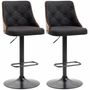 Stools - Set of 2 vintage design Chesterfield bar stools in black wood - AOSOM BUSINESS