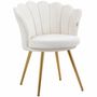 Chaises - Chaise design coquillage pieds métal dorés effilés velours - AOSOM BUSINESS