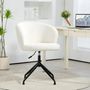 Assises pour bureau - Chaise de bureau design acier noir effet laine bouclée - AOSOM BUSINESS