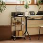 Mobilier et rangements pour bureau - Desserte support d'imprimante 2 étagères plateau réglable noir effett bois gris - AOSOM BUSINESS