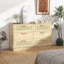 Commodes - Commode 6 tiroirs style bohème chic rotin effet bois clair naturel - AOSOM BUSINESS