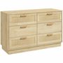 Commodes - Commode 6 tiroirs style bohème chic rotin effet bois clair naturel - AOSOM BUSINESS