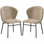 Chairs - Set of 2 chairs with black steel wrap-around backrest and linen-look fabric - AOSOM BUSINESS