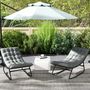 Armchairs - Set of 2 Chesterfield style garden rocking chairs with mattress in grey - AOSOM BUSINESS