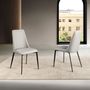 Chaises - Chaise en siimilicuir gris clair - ANGEL CERDÁ