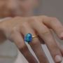 Bijoux - BAGUE DORÉE GAUDÍ JEWELRY BLEUE - JOIDART