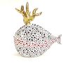 Objets design - Sculpture en ceramique réalisé à main, personalisable POISSON D'OR - MOSCHE BIANCHE