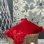 Plaids - Plaid Tender pompons Rubis 130 x 170 - MAISON VIVARAISE - SDE VIVARAISE WINKLER