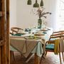 Table cloths - Recycled Tablecloth Grace Céladon 140 X 140 - MAISON VIVARAISE - SDE VIVARAISE WINKLER
