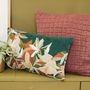 Fabric cushions - Embroidered Cushion Alina Pétrole 30 X 50 - MAISON VIVARAISE - SDE VIVARAISE WINKLER