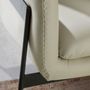 Armchairs - Upholstered armchair upholstered in grey cowhide leather - ANGEL CERDÁ