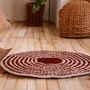 Contemporary carpets - Bi-color Rug Dublin – Fabric - Turquoise/Brown Finish- crochet - 120cm - MAISON ZOE