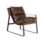 Armchairs - Brown leather and metal armchair - GINER Y COLOMER