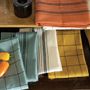 Dish towels - Kilia Checkered Linen-Cotton Tea Towel Bronze 50 X 70 - MAISON VIVARAISE - SDE VIVARAISE WINKLER