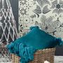 Coussins - Coussin Tender pompons Paon 45 x 45 - MAISON VIVARAISE - SDE VIVARAISE WINKLER