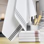 Dish towels - Checkerboard Stripe Tea Towel Rouge 50 X 70 - MAISON VIVARAISE - SDE VIVARAISE WINKLER