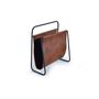 Caskets and boxes - Leather and metal magazine rack - GINER Y COLOMER