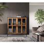 Sideboards - Sideboard with 2 glass doors and black metal structure - GINER Y COLOMER