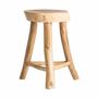 Stools - Stool in suar wood off brown colour in 50x43x50 cm - VICAL